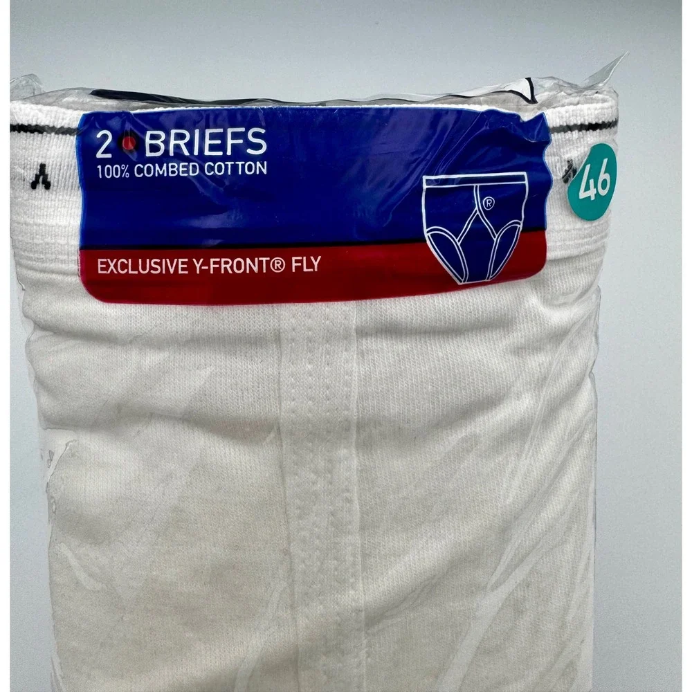Vintage Jockey Classic Big Man Briefs 2-Pack White Size 46 New Sealed NOS 2004